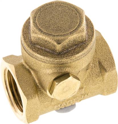 Rückschlagklappe G 1/2", PN 12, Messing, weich dichtend
