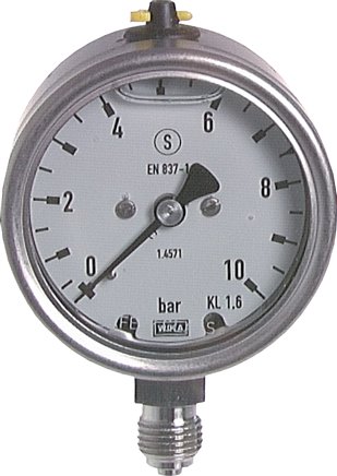 Gly.-Sicherheits-Manometer senkrecht,63mm, 0 - 40 bar