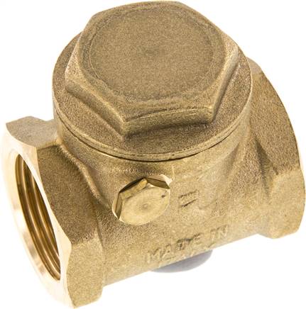 Rückschlagklappe G 1", PN 12, Messing, metallisch dichtend