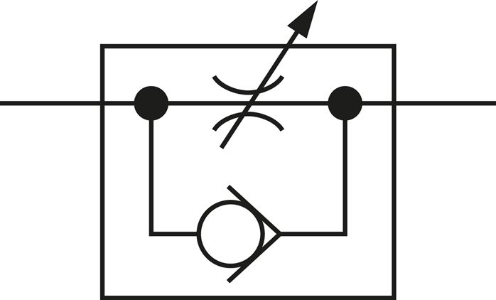Block-Drosselrückschlagventil, G 3/8", Kompakt
