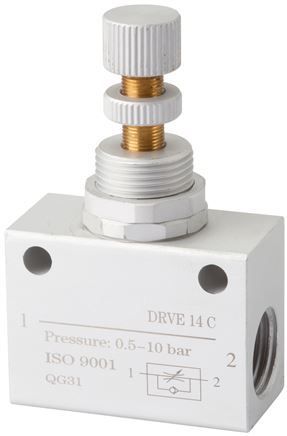 Block-Drosselrückschlagventil, G 1/4", Kompakt