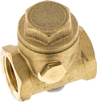 Rückschlagklappe G 1/2", PN 12, Messing, metallisch dichtend