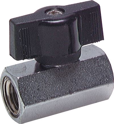 Messing-Minikugelhahn G 1/4" Innengewinde, PN 15, Flügelgriff