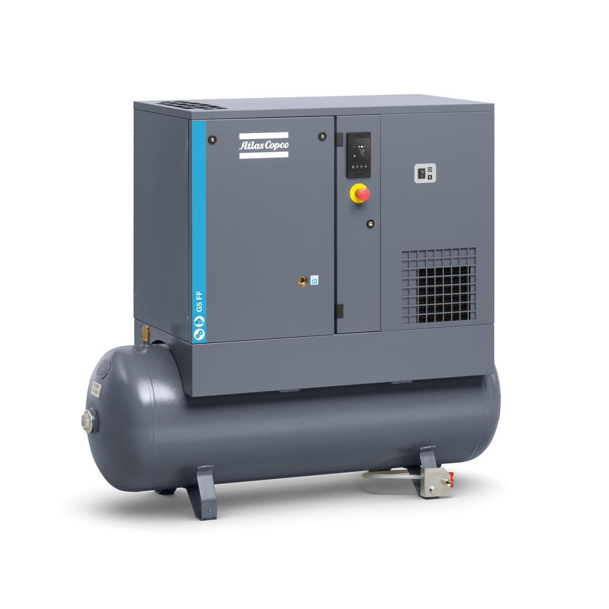 Atlas Copco Schraubenkompressor G 5 FF- 10 bar inkl. Kältetrockner und Behälter