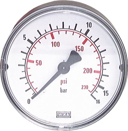 Manometer waagerecht (ST/Ms), 40mm, 0 - 16 bar, G 1/8"
