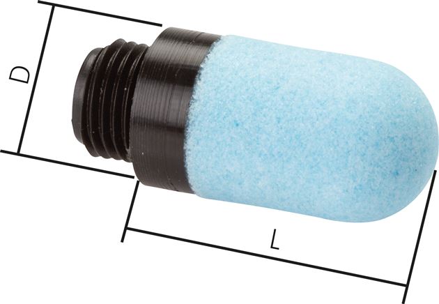 Kunststoff-Schalldämpfer, gesintert (Eco), G 1/8"