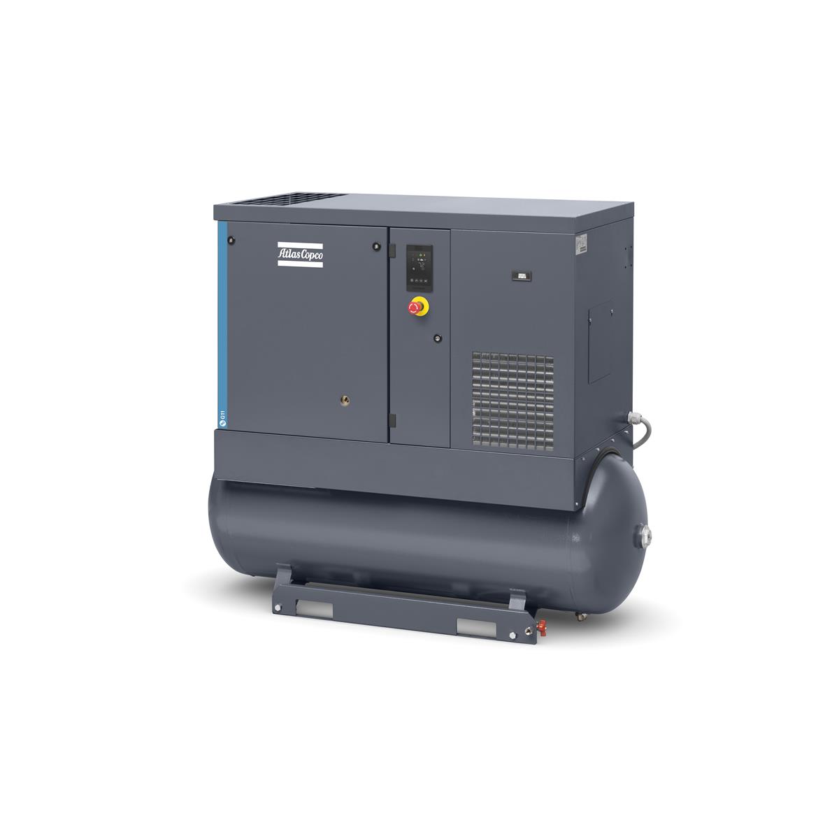 Atlas Copco Schraubenkompressor G 11 FF - 10 bar inkl. Kältetrockner und Behälter, 3ph+N
