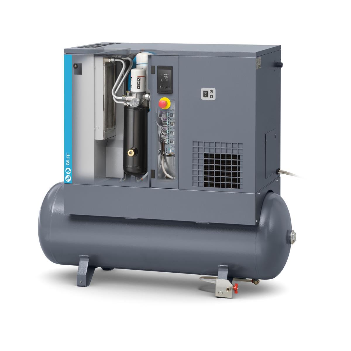 Atlas Copco Schraubenkompressor G 5 FF- 8 bar inkl. Kältetrockner und Behälter
