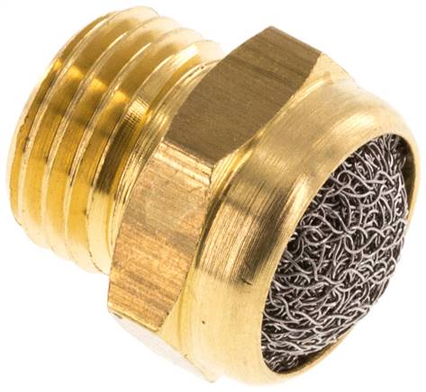 Schalldämpfer G 1/4", Drahtgewebe, Messing