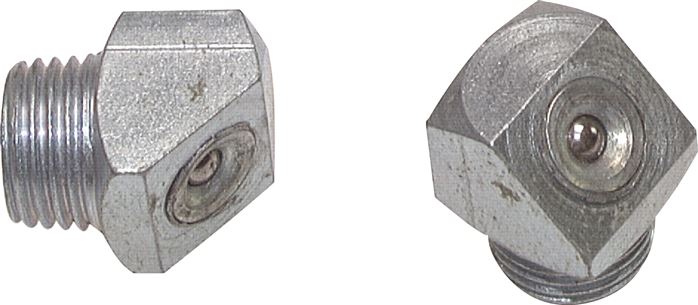 45° Trichterschmiernippel, R 1/8", Stahl verzinkt