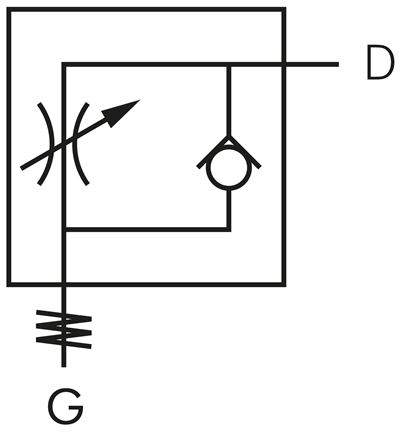 Winkel-Drosselrückschlagventil G 1/4"-6mm,abluftregelnd (Standard), Messing, Eco