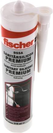 FISCHER Sanitärsilikon DSSA, weiß, 310 ml Kartusche
