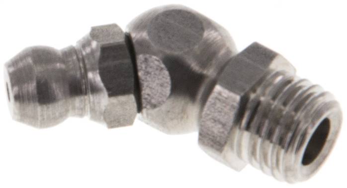 45° Kegelschmiernippel, M 8x1 (konisch), 1.4305 (6-kant)