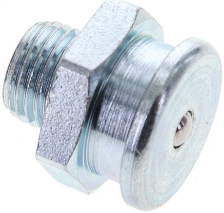 Flachschmiernippel 22 mm, G 1/4", Stahl verzinkt