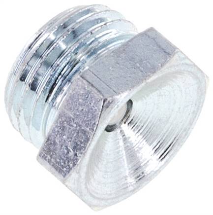 Gerader Trichterschmiernippel, M 10x1, Stahl verzinkt