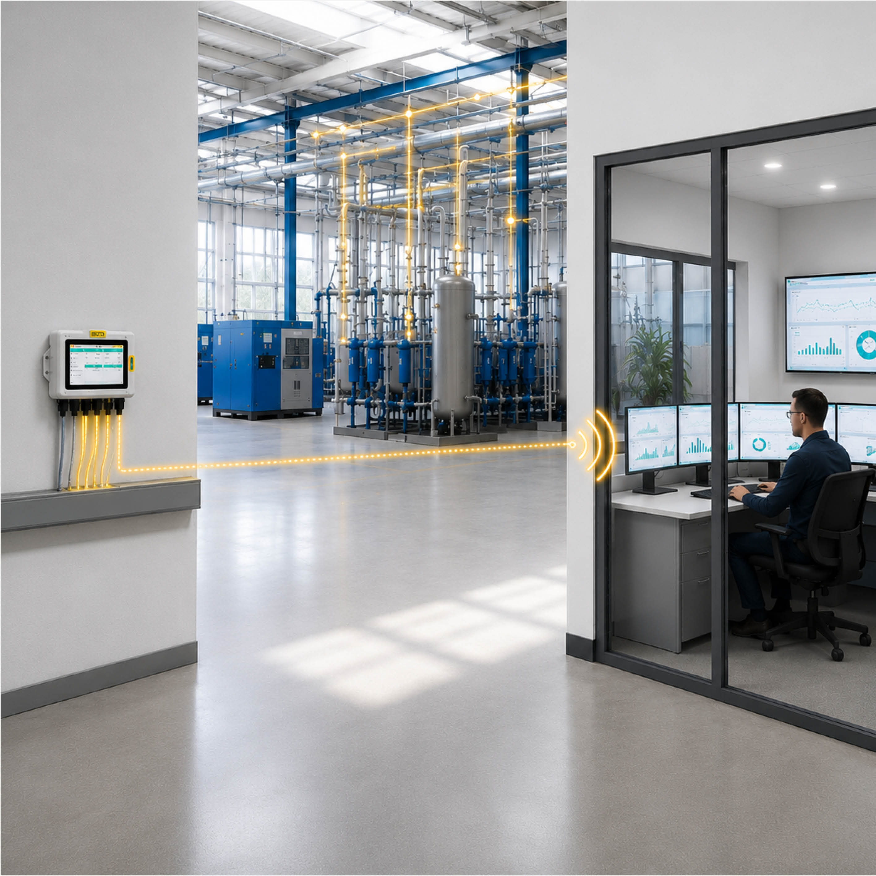 S332 Display und Datenlogger, Wandgehäuse, Modbus + 8 Analogeingänge (4-20 mA), 10 GB