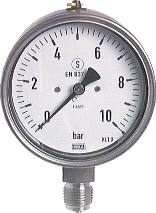 Sicherheits-Manometer senkrecht, 100mm, 0 - 400 bar