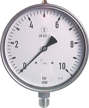 Sicherheits-Manometer senkrecht, 160mm, 0 - 4 bar