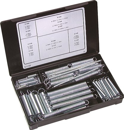 Zugfeder-Sortiment, 147 Stück, Ø 5 - 19 mm