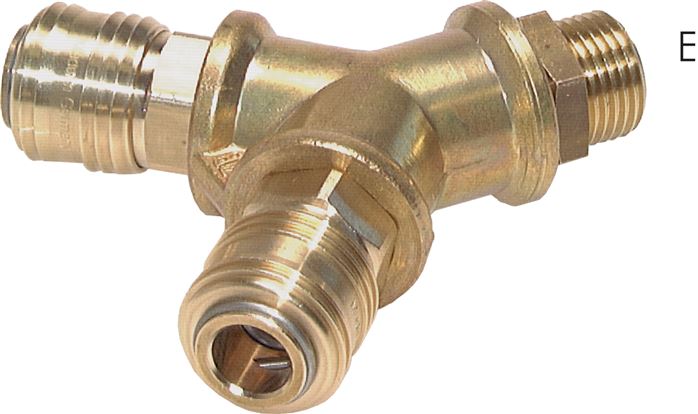 2-fach-Luftweiche mit Schnellkupplungen, G 1/4" (AG)