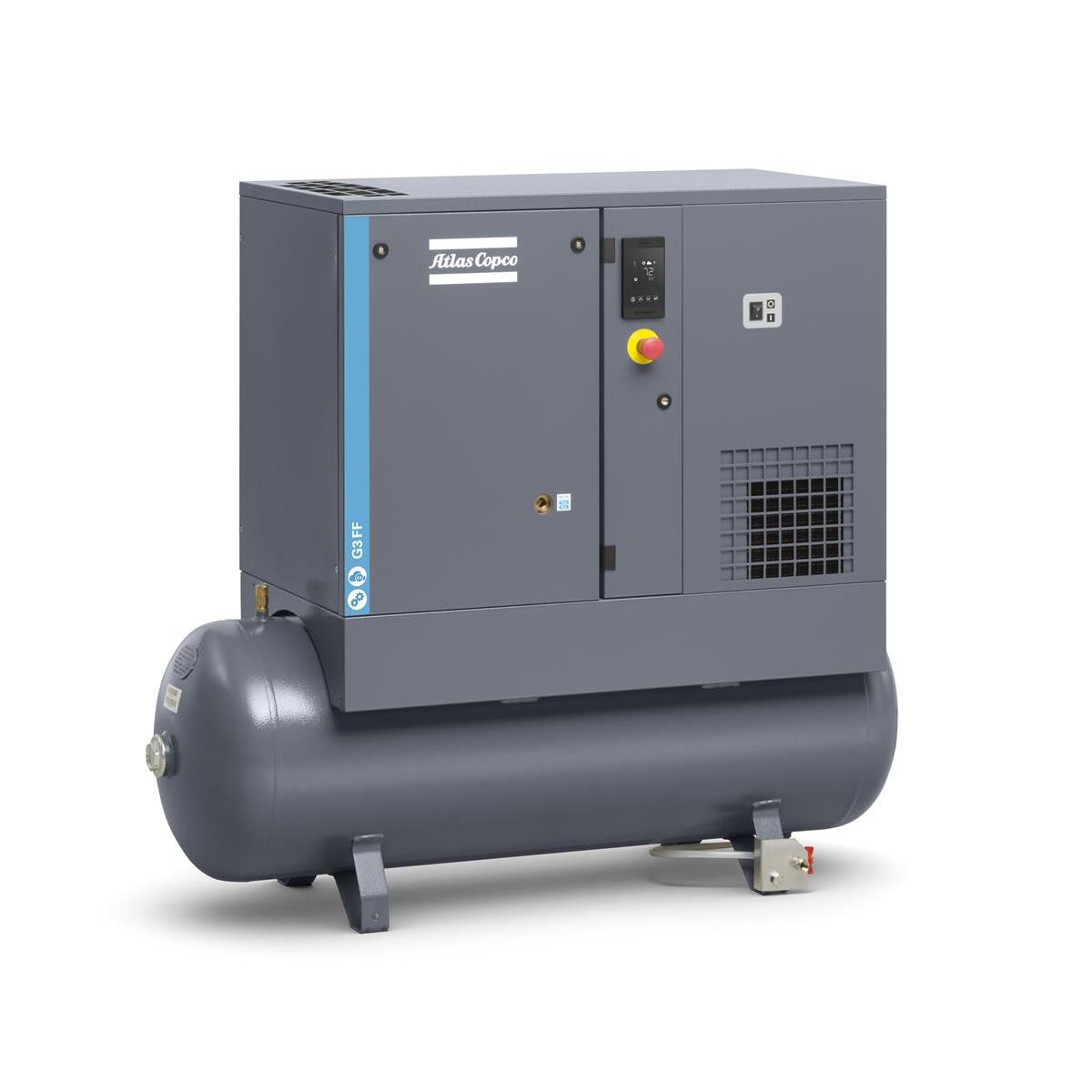 Atlas Copco Schraubenkompressor G 3 FF - 8 bar inkl. Kältetrockner und Behälter