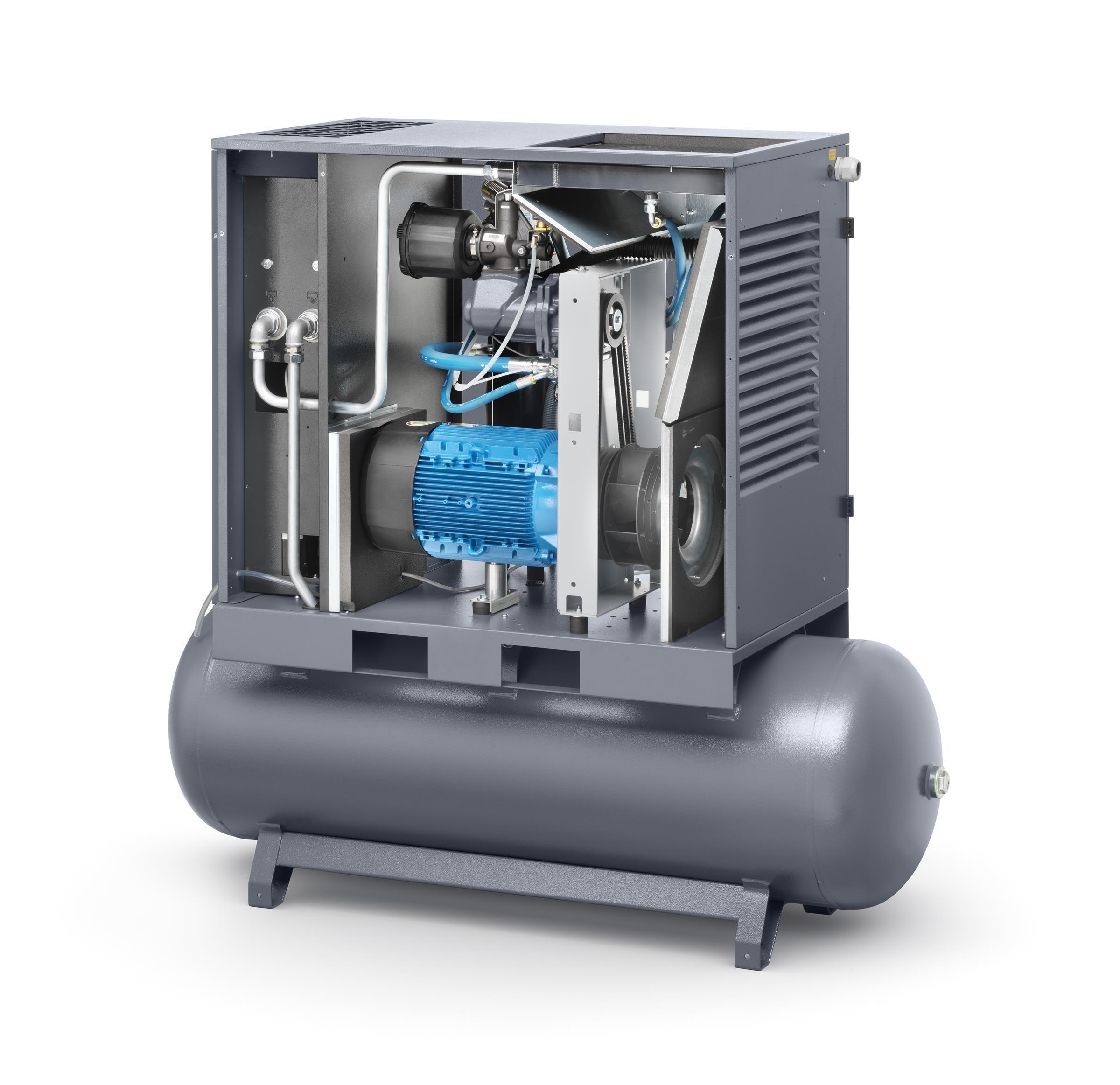 Atlas Copco Schraubenkompressor G 18 FF - 10 bar inkl. Kältetrockner und Behälter