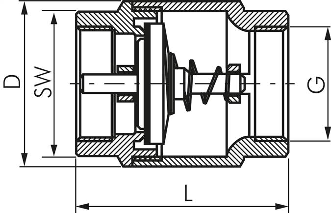 Rückschlagventil (leicht), G 3/8", PN 12, Messing