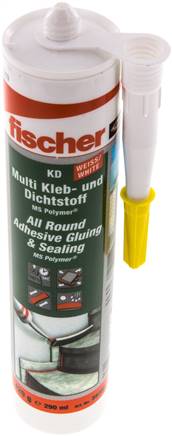 FISCHER Multi-Kleb- und Dichtstoff KD, weiß, 290 ml Kartusche