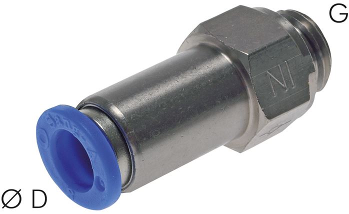 Rückschlagventil G 1/4"-6mm, Durchfluss vom Schlauch zum Gewinde, IQS-Standard