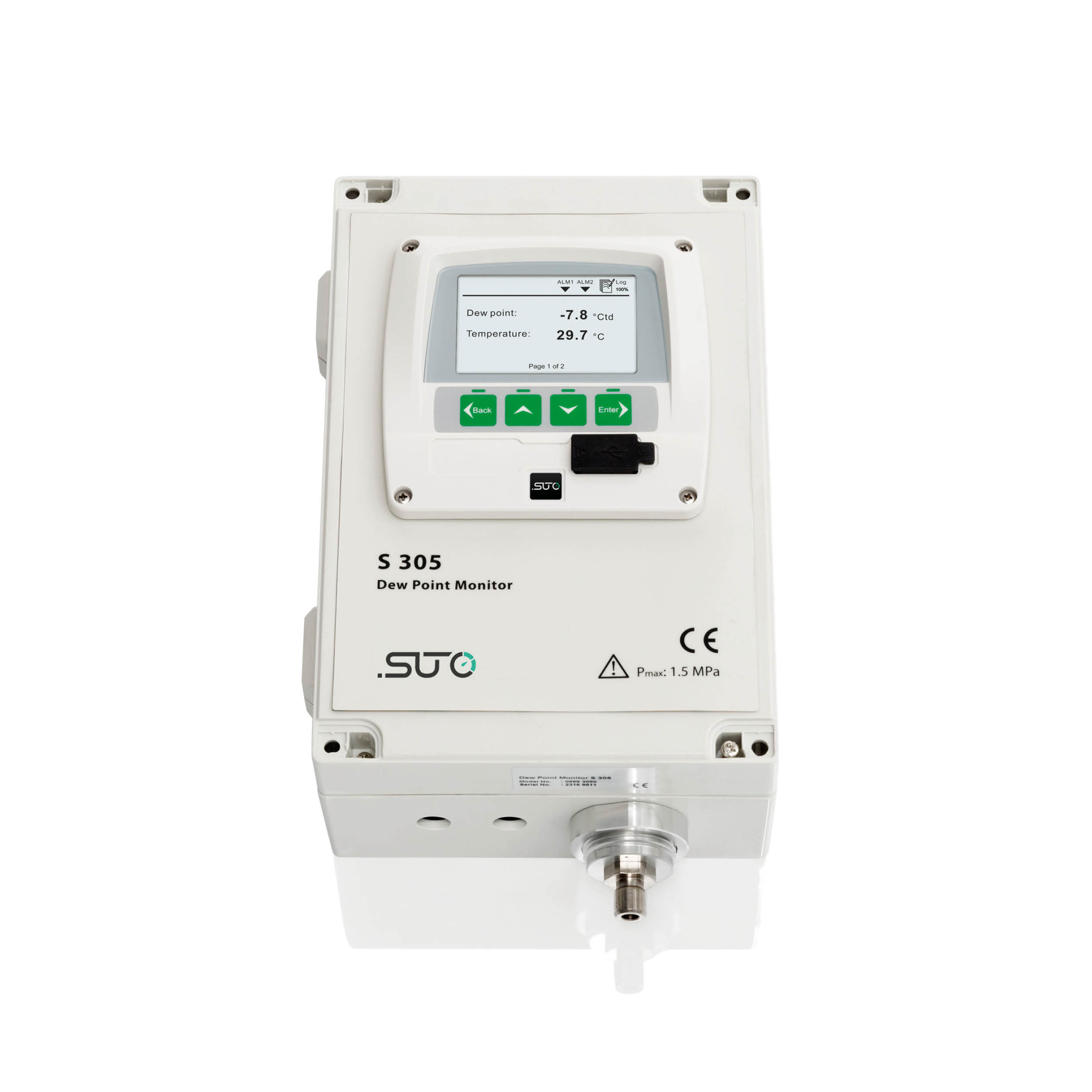 S305 Taupunktwächter für Adsorptionstrockner, -60…+20 °C Td, 6 mm Schlauchanschluss, 100-240 VAC