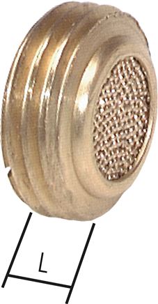 flacher Schalldämpfer G 1/8", Sinterbronze, zum Versenken