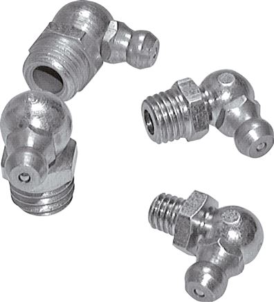 90° Kegelschmiernippel, M 10x1 (konisch), Stahl verzinkt (6-kant)