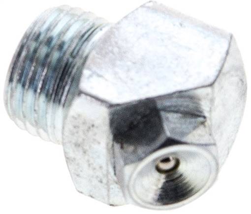 45° Trichterschmiernippel, M 10x1 (konisch), Stahl verzinkt