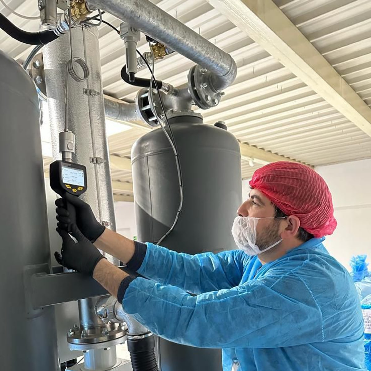 S520 Mobiles Taupunktmessgerät für Druckluft und Gase, -100…+20 °C Td, Drucksensor 16 bar
