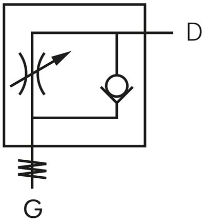 Winkel-Drosselrückschlagventil G 1/4"-10mm,zuluftregelnd, Messing, Eco
